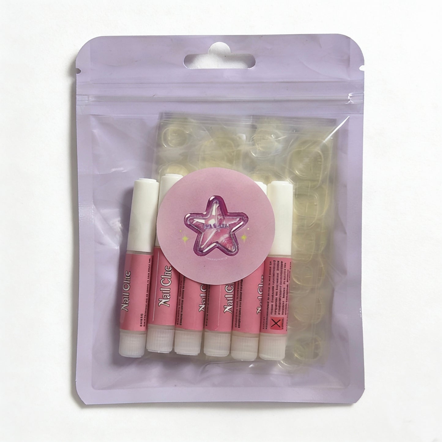Sticky Pack & Glue Set: Ultra-Sticky Press-On Nail Adhesive Tabs + 6 Nail Glues